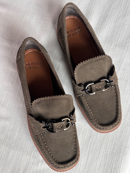 Donald J. Pliner Shoes - Donald Pliner Olive Green Suede Horsebit Loafers | 9.5